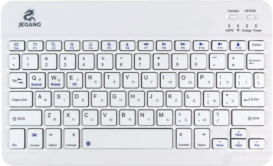 JEQANG JB-330 Wireless BT Ultra Thin Charging Keyboard - White JEQANG JB-330 Wireless BT Ultra Thin Charging Keyboard - White
